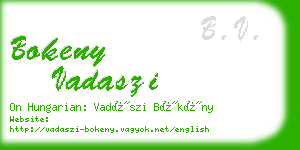 bokeny vadaszi business card